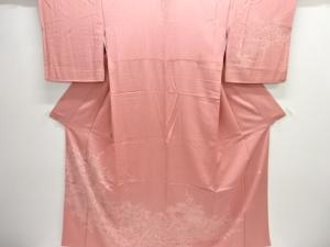 作家物　草花模様一つ紋鮫小紋訪問着(重ね衿付き)